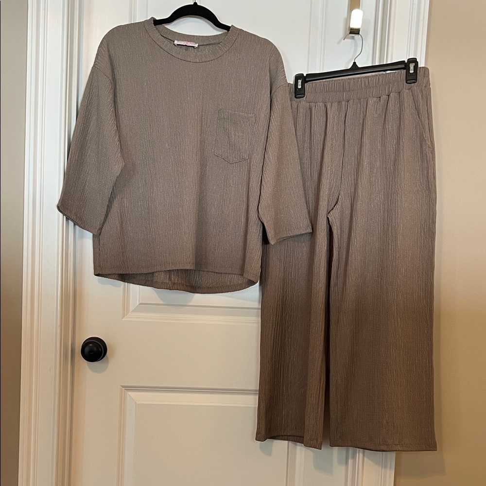 Women's Brown Pantsuit Set Size Medium